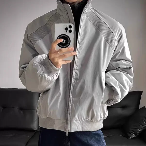 

Мужская хлопковая куртка American Sle Thiened, зимняя теплая куртка с воротником-стойкой, модная молодежная повседневная длинная цветная све