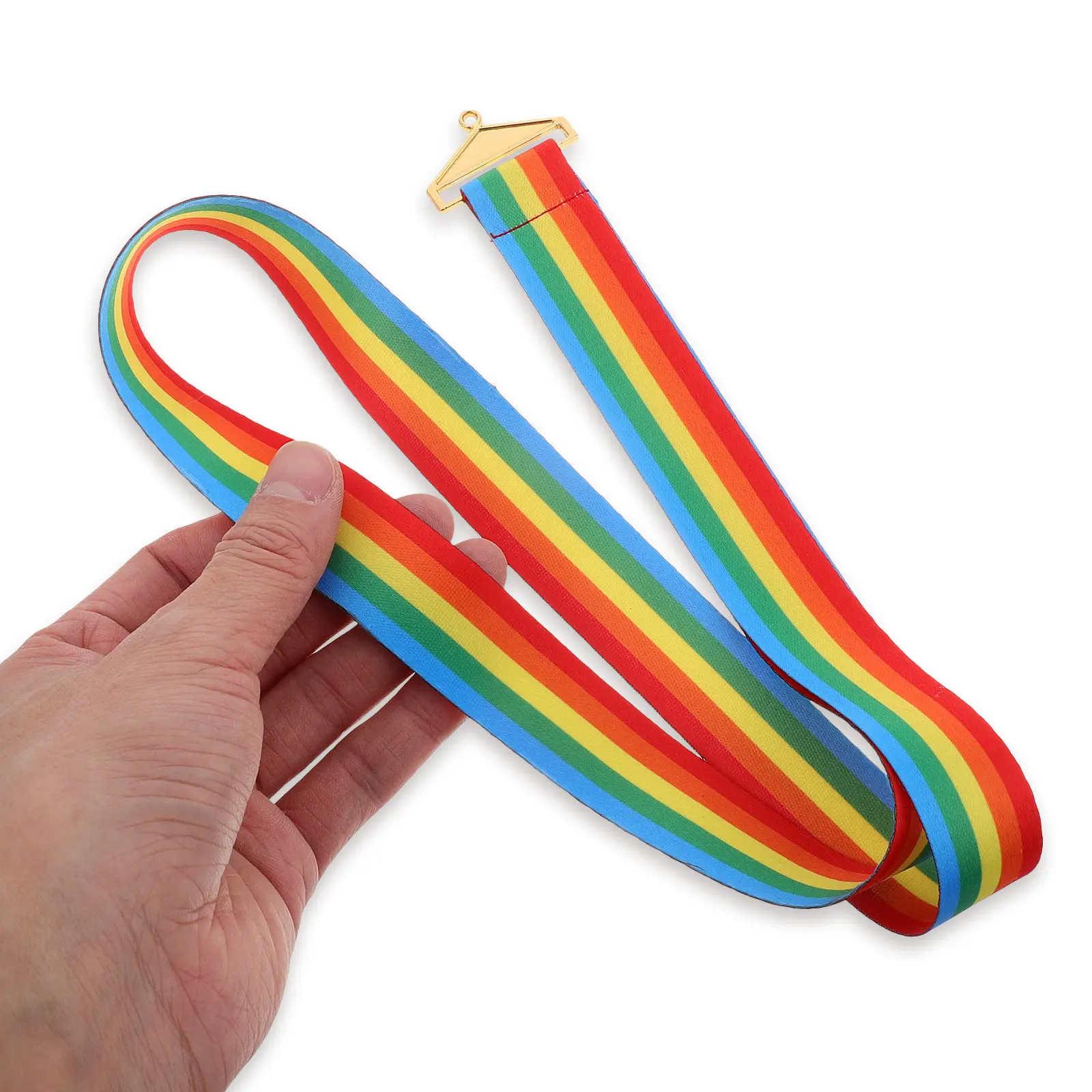 

2Pcs Stylish Medal Ribbons with Flat Metal Lanyards for Sports Medals Academic Awards Graduation Events Competition Ceremonies