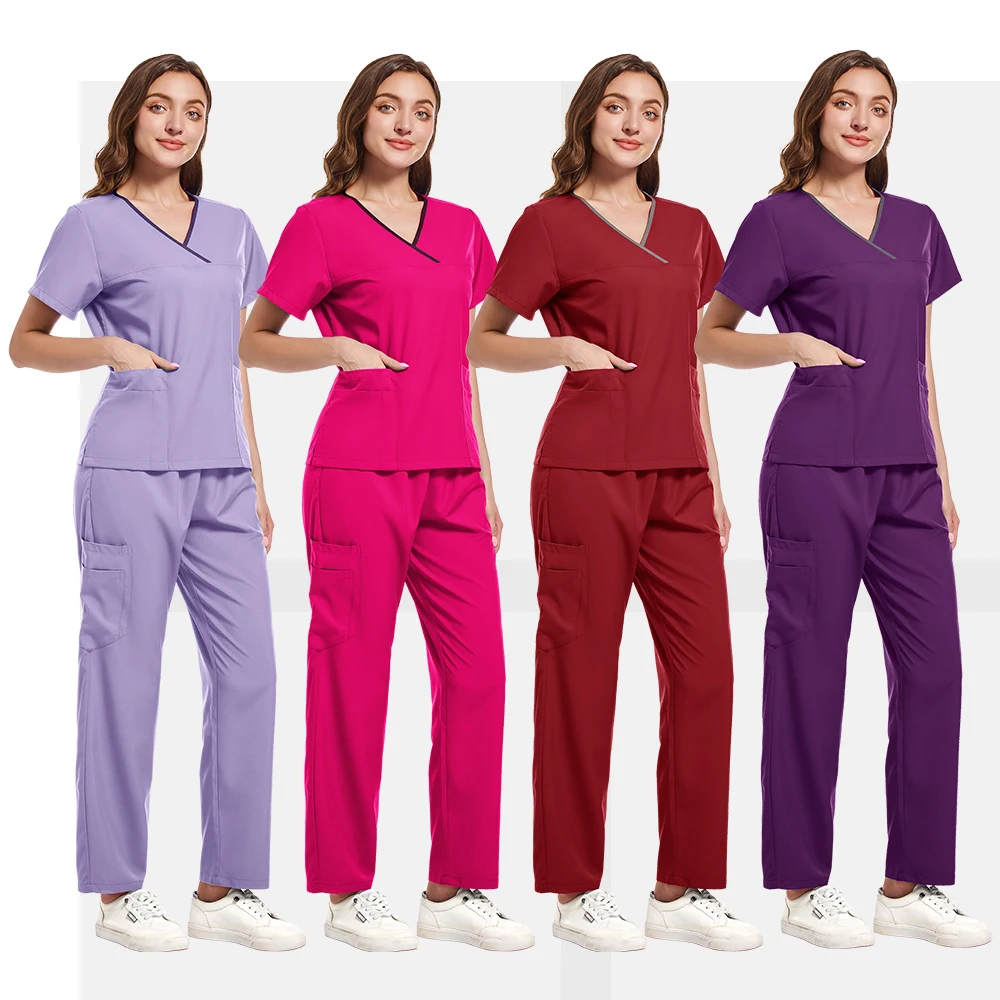 Ensemble de gIslande médical respirant pour femmes, accessoires de soins dentaires, manches courtes, haut et pantalon, générateurs, robe, gIslande, uniforme de spa, vente en gros