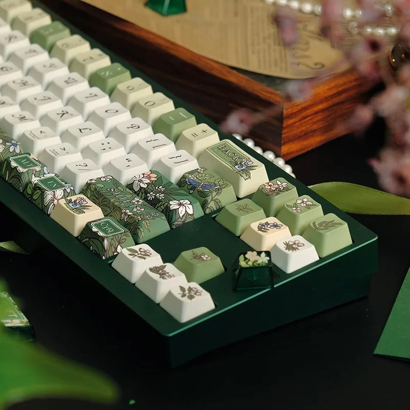 Spring Day Theme Keycaps Set Customized PC/PBT Sublimation FC Profile Keyboard Cap for Mechanical Keyboard Accessories Gifts
