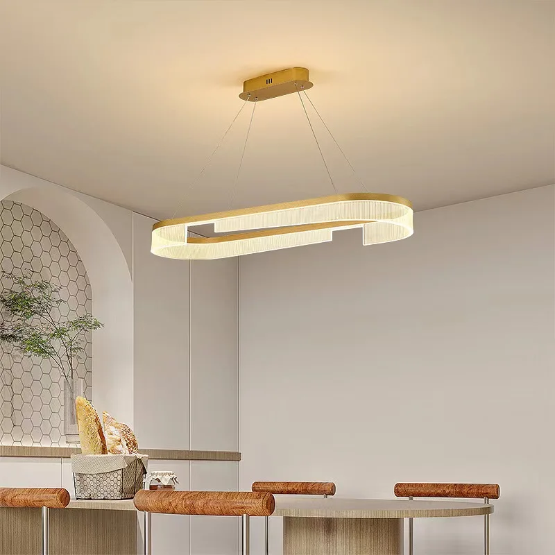 lustre led moderno e simples para sala de jantar luz criativa bar minimalista luz de anel longo luz de mesa 01