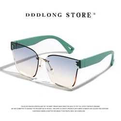 DDDLONG Retro Fashion Y2K Punk  Rimless Sunglasses Women Men Sun Glasses Classic Vintage Oversize UV400 Outdoor Shades D372