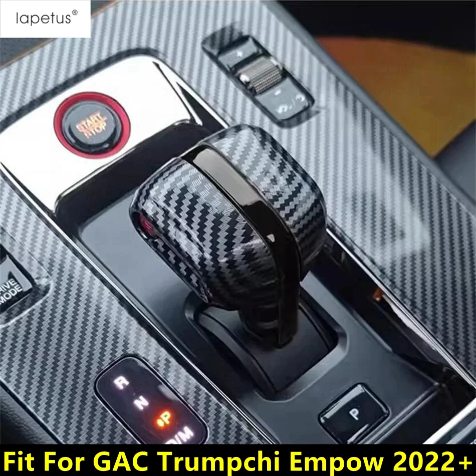 

Gear Shift Head Shifter Lever Knob Handle Decoration Cover Trim For GAC Trumpchi Empow 2022 - 2024 ABS Carbon Fiber Accessories