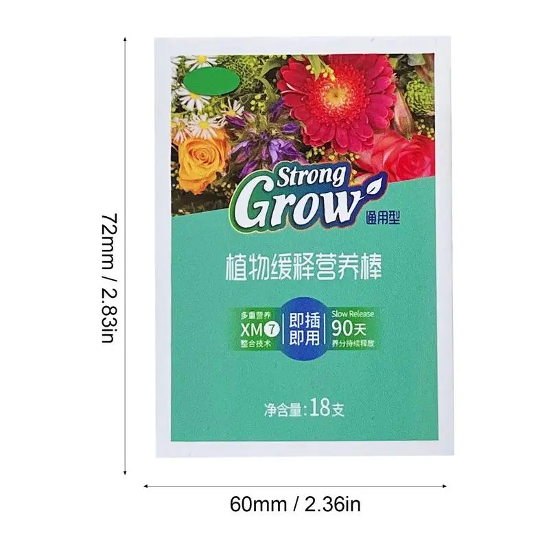 18 pcs/box of plant nutrient slow-release stick fertilizer for household flower cultivation stick shaped flower slow-release