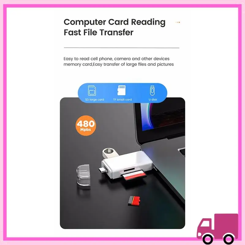 Compact OTG SD TF Type C Micro-Sd Card Reader Type C To Usb Otg Adapter 6 In1 USB 2.0 TF Card USB Flash Drive Card Reader