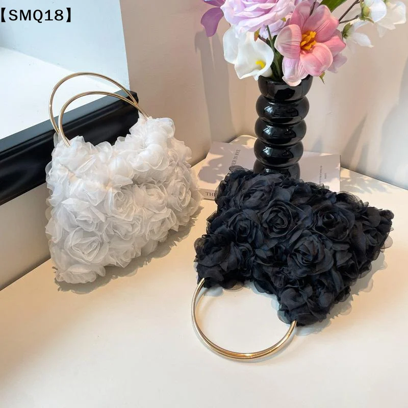 Rose And Pearl Evening Chain Bag Banquet Handbag Versatile Crossbody Bag For Cheongsams And Evening GownsSMQ