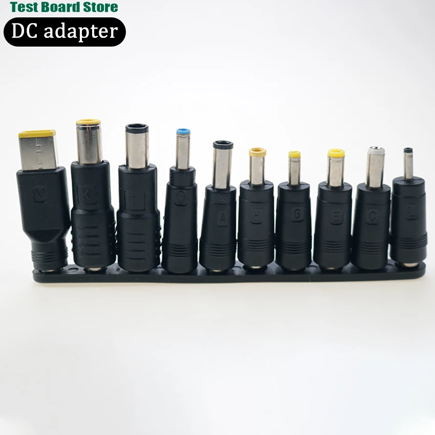 1Set Laptop DC power adapter 10 piece set, round mouth, square mouth, multifunctional adapter, repair accessory plug