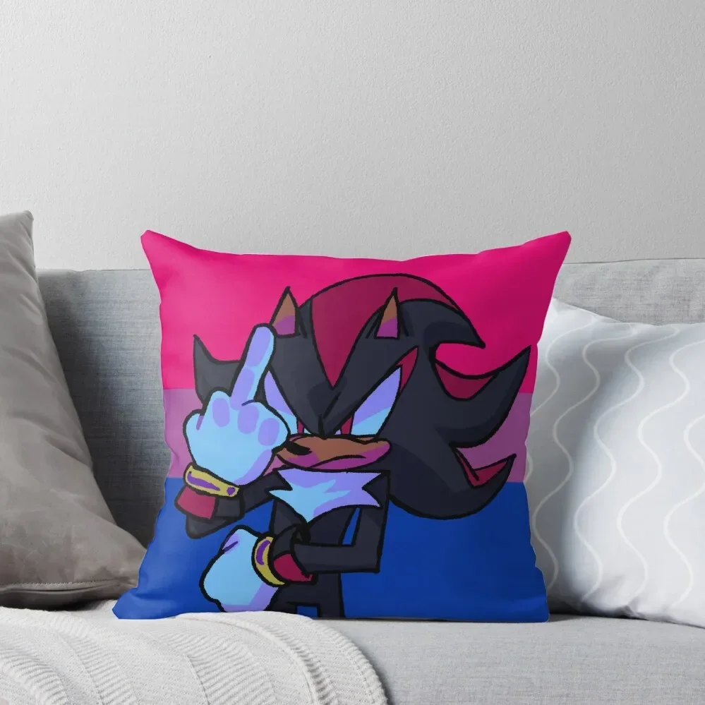 

bisexual flag shadow flipping off your enemies Throw Pillow Plaid Sofa pillowcases for sofa cushions pillow