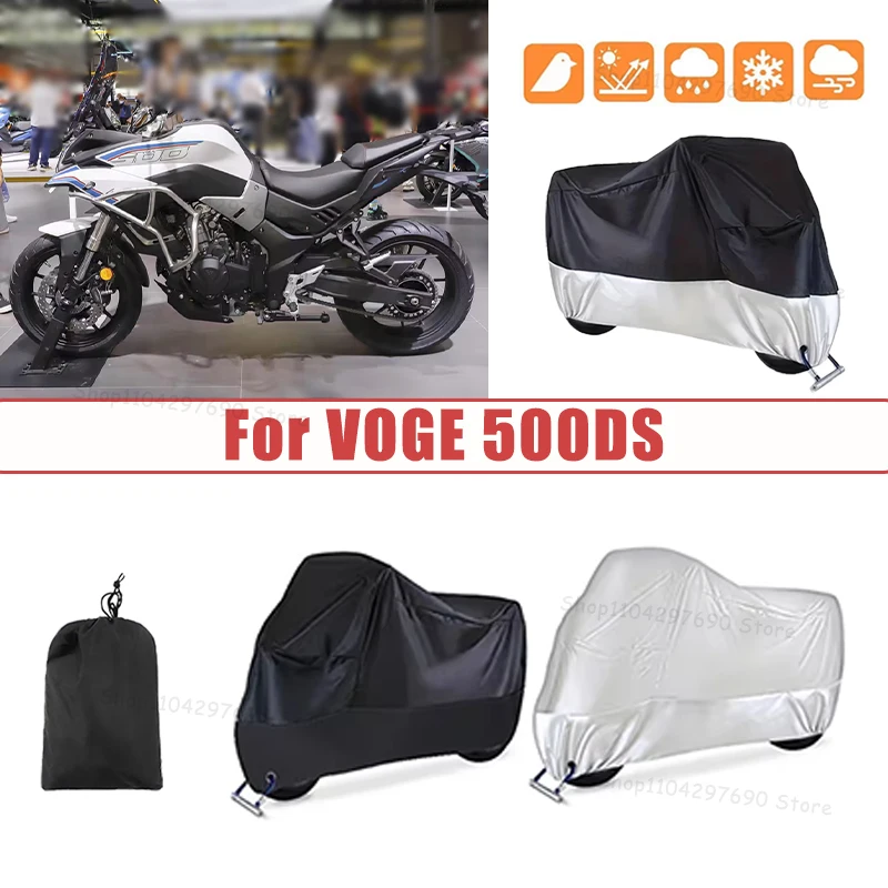 210D Oxford Motorcycle Cover Waterproof All Season UV Protection For VOGE 500DS Anti-Tear Windproof Motorbike Cover