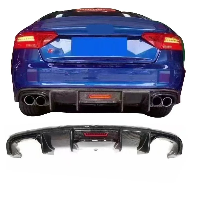 High Quality  Carbon Fiber Rear Diffuser with LED Light for AUDI A5 S5 2 Door Sport 09-11