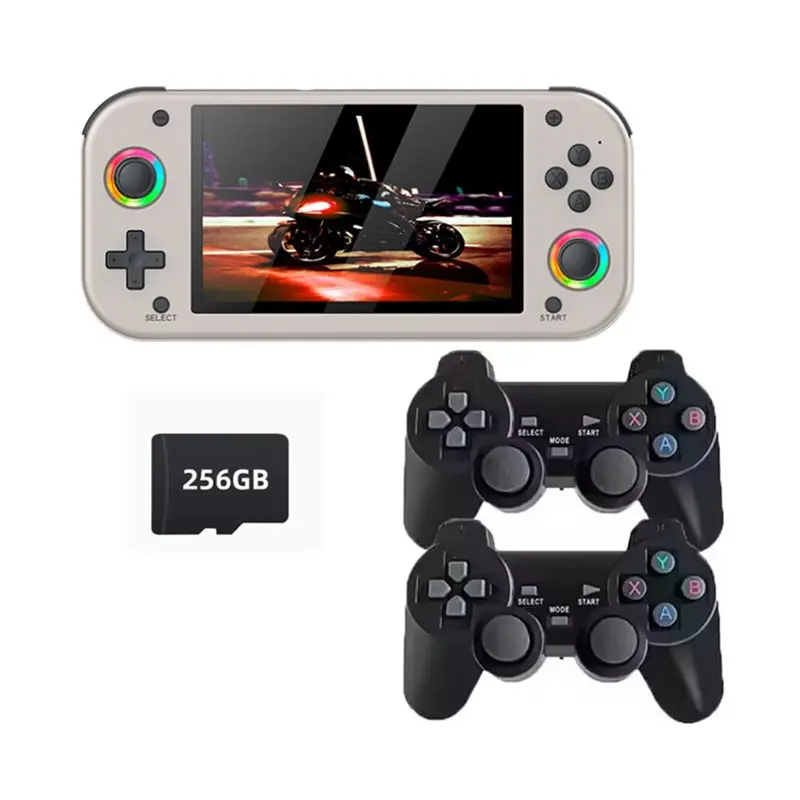 

M26 5.1 Inch Retro Handheld Game Console 256GB Open Source Pocket Video Player Supports 30+ Emulators 1 Pair Handles Simulator