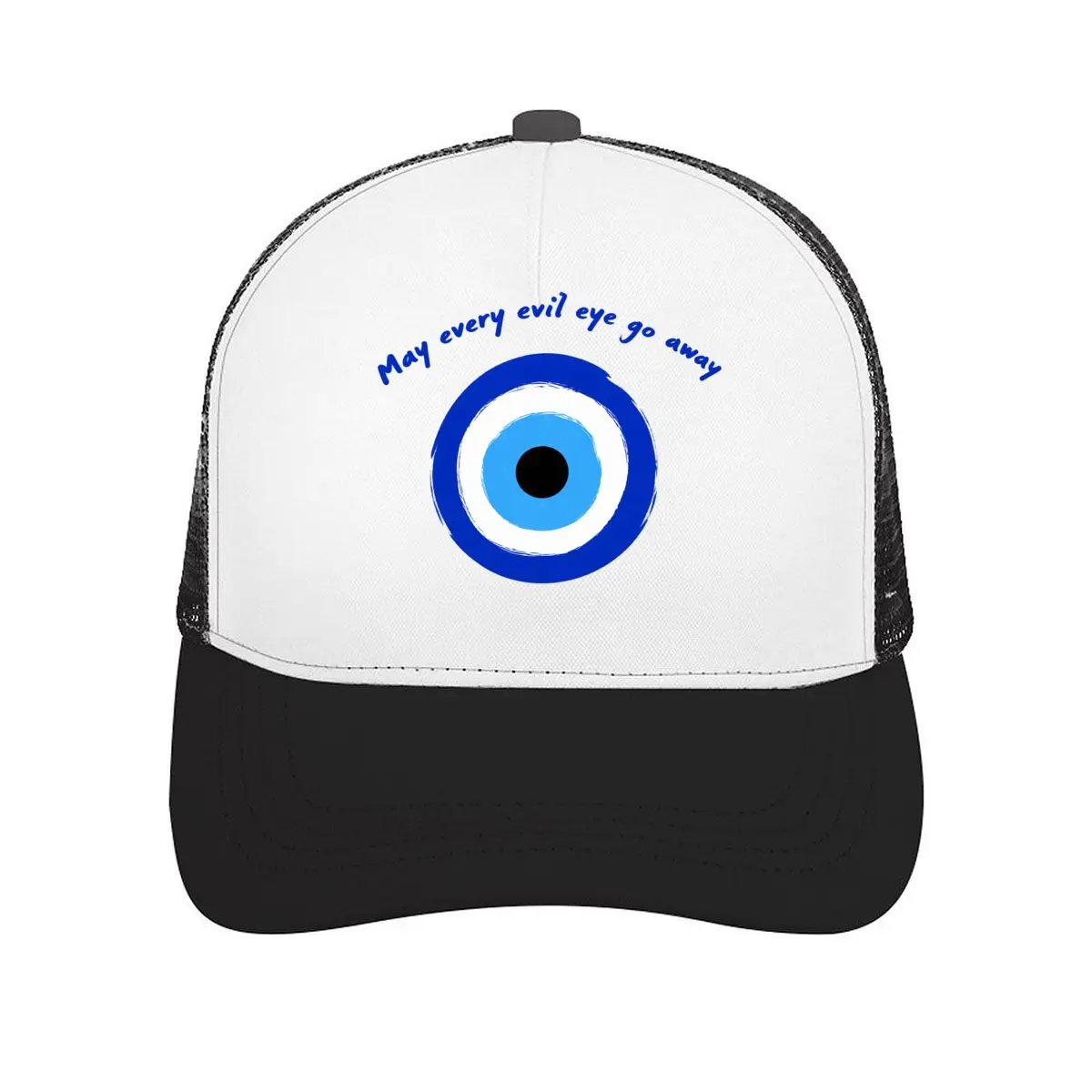 May Every Evil Eye Go Away Blue Evil Eye Mesh Baseball Cap Casual Hat Outdoor