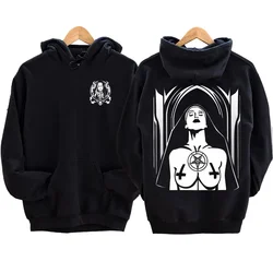 The Bad Nun Satan Street Hip-Hop Nun Print Fleece Sweater Harajuku Autumn and Winter Casual Long-sleeved  Antisocial Men Hoodie