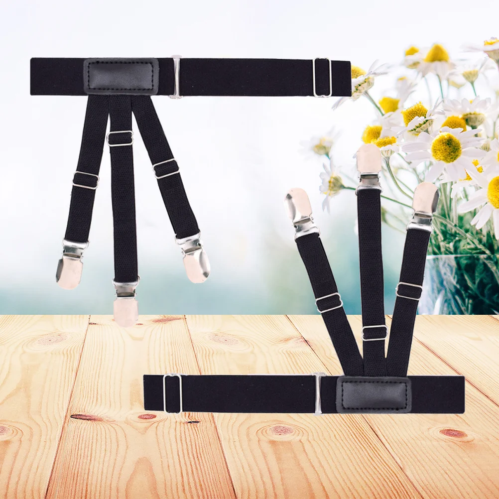 

2Pcs Shirt Stays Anti-Slip Elastic Adjustable Shirt Garters Tuck Keepers for Men Long-Lasting Wrinkle-Free Look Office Formal