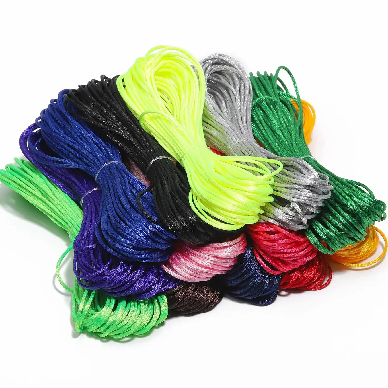 1.5mm 3roll 10m Nylon Cord Rope Chinese Knot Thread Satin Rattail Cords Bracelet Braided String DIY Tassels Beading Thread