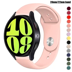 Silicone Strap for Samsung Galaxy Watch 4/5/6/4 classic/6 Classic/47mm/46mm Active 2/44mm/40mm 3 S3 20/22mm Wristband Bracelet