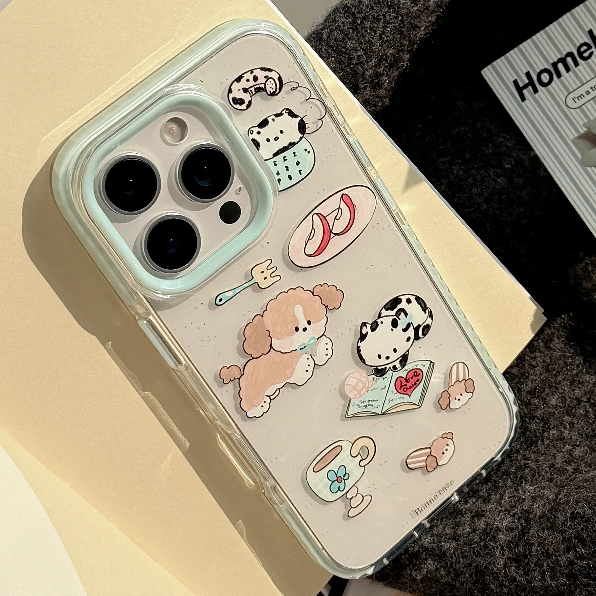 

Graffiti Anima Milk Blue Cartoon Mobile Phone Case For iPhone16POR/15pro Max Soft Full Cover Anti-fall TPU Protective Case