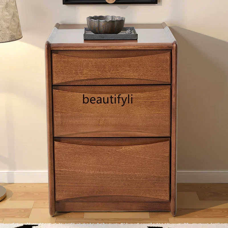 Medieval French bedside table Small apartment Bedroom Household drawer cabinet Bedside storage cabinet