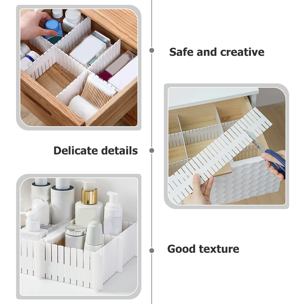 12 Pcs Organization Drawer Divider DIY Dividers Sub-grid Plastic Organizers Bins Storage Drawers