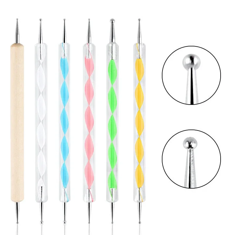 Nail Art Dotting Pen, Spiral Rod Hook Pen, Drawing Painting Marbleizing DIY Manicure Tools