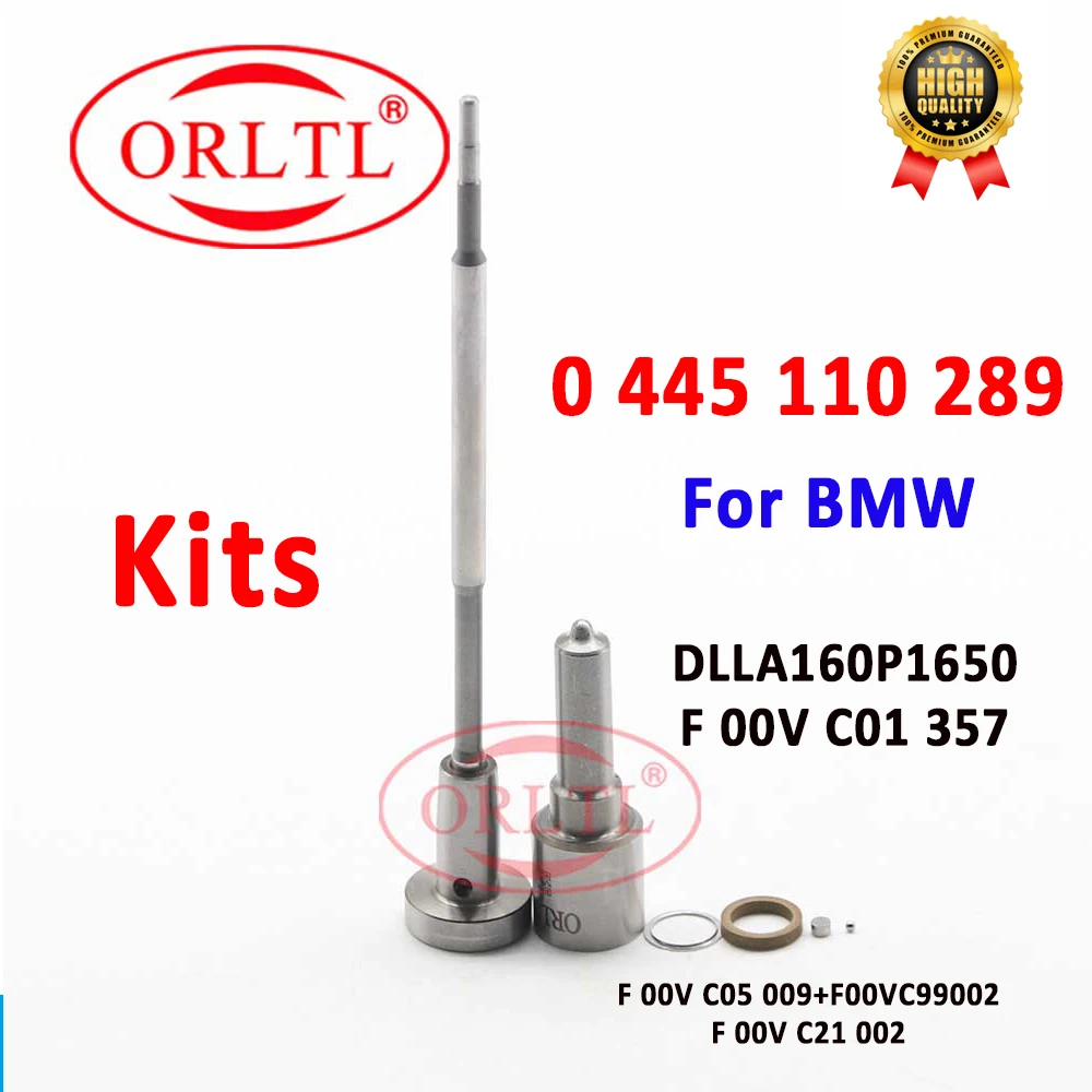 

ORLTL 0445110289 Diesel Fuel Injector Kit 0 445 110 289 Common Rail Nozzle DLLA160P1650 0433172012 Valve F00VC01357 For BMW MINI