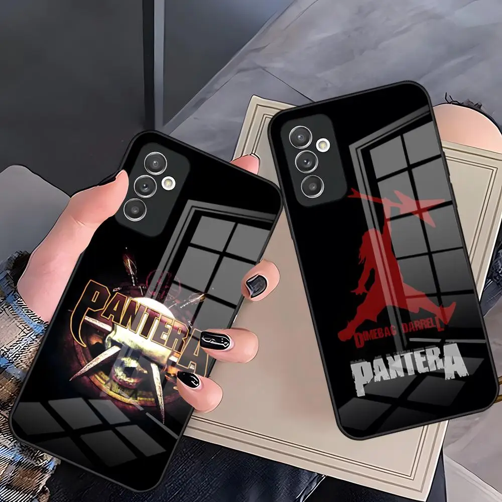Funda de teléfono con diseño de la banda Musical Pantera para Samsung S26 S25 Plus S20 S20 Plus S22 Ultra S23 FE S21 Plus S21 Ultra, cubierta de cristal