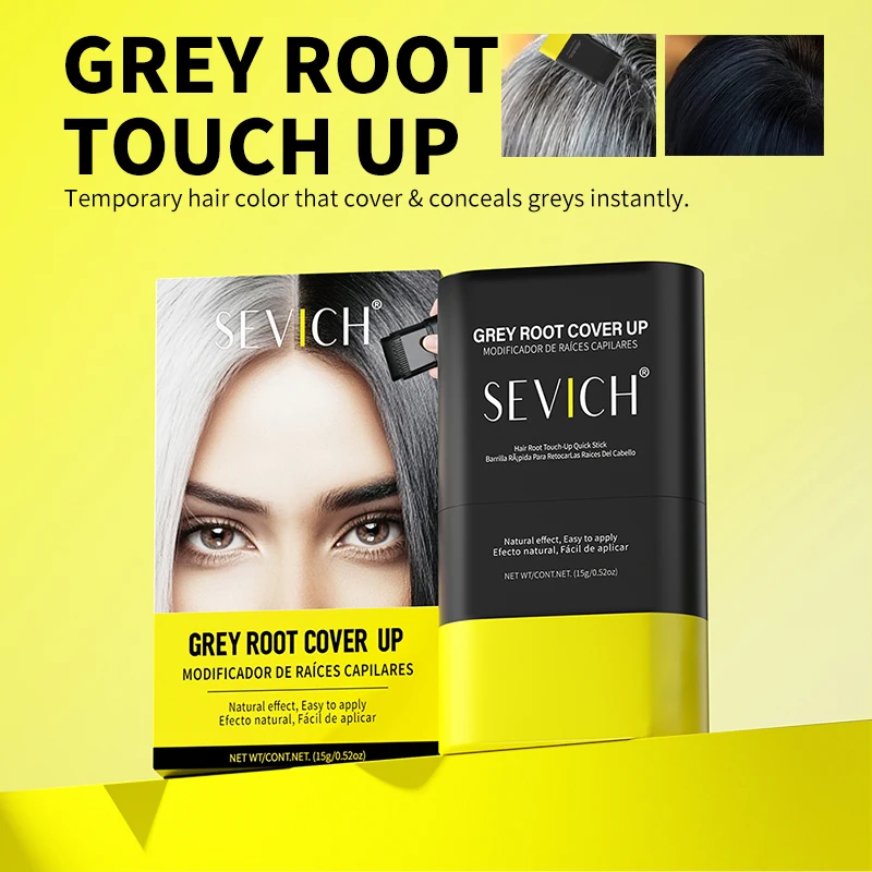 3 Color Hair Dye Stick Instant Grey Coverage Hair Root Touch-Up Stick Waterproof Without Fading Hair Color Replenishment Brush