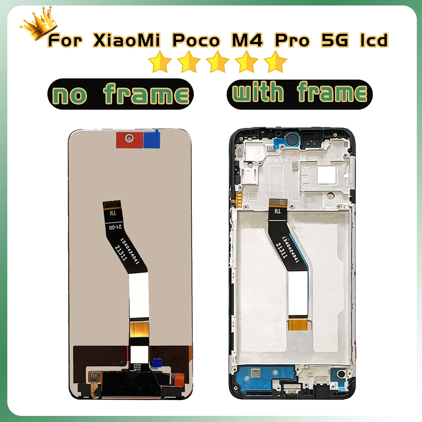 For Xiaomi POCO M4 Pro 5G LCD Display Screen For Xiaomi POCO M4Pro 21091116AG Screen 10 Touch Panel Assembly Back Cover