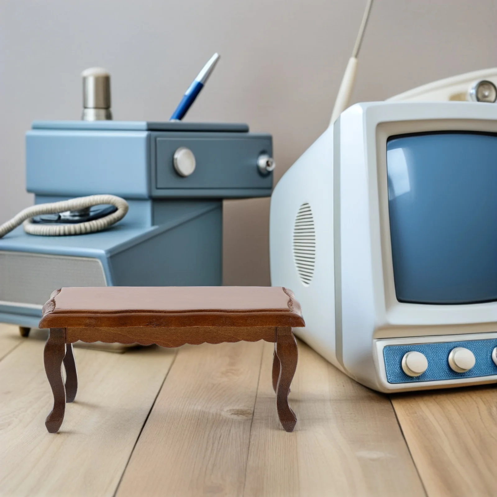 

Miniature Dollhouse Coffee Table Decor 1:12 Realistic Small Side Table for Living Room Miniatures Building