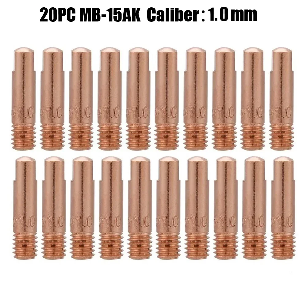 20PC Tip Gas Nozzles MB-15AK M6*25mm Welding Torch Contact Contact Tip Gas Nozzle For MIG/MAG Welding Torch Nozzles