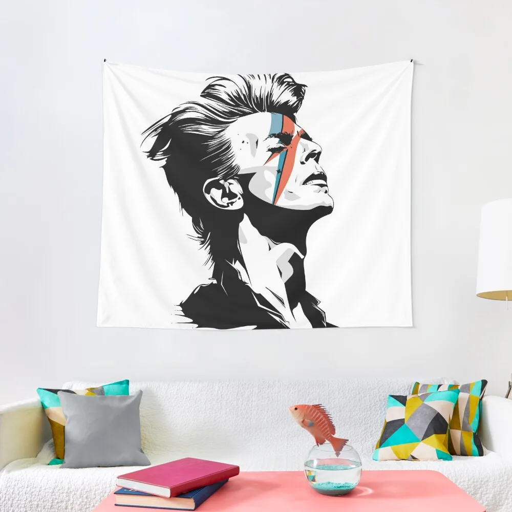 David Bowie STARMAN Vector Art Tapestry Room Decore Aesthetic Bedroom Deco Decorative Wall Tapestry