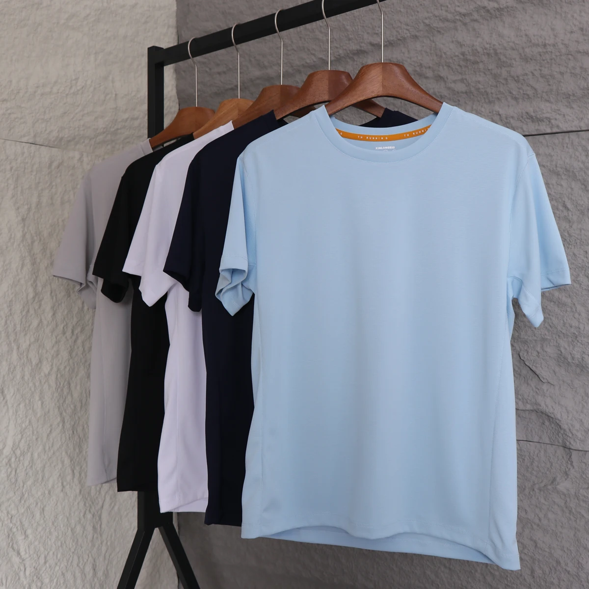 Zero Pressure Ice Silk round Neck Short Sleeve T-Shirt Men's Quick Dry Breathable Summer Sporty Casual Feel the Coolness