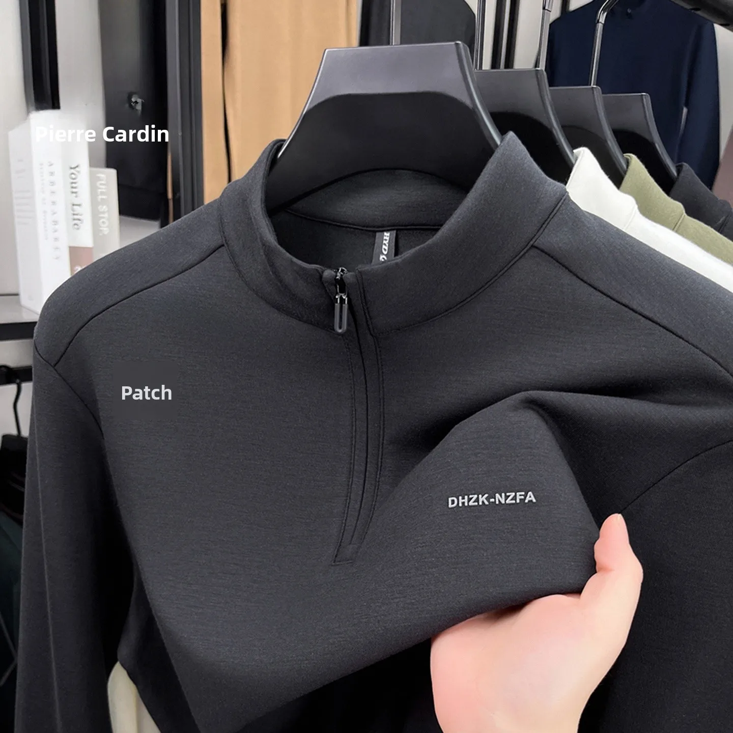 

Мужская толстовка Pierre Cardin с длинными рукавами, из модала и вельвета, на молнии, весна-осень, новая модная городская ветровка в деловом стиле