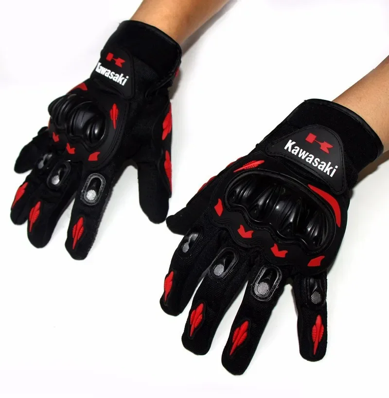 Kawasaki off-road gloves, all finger bicycle breathable gloves, motorcycle anti fall knight gloves, outdoor