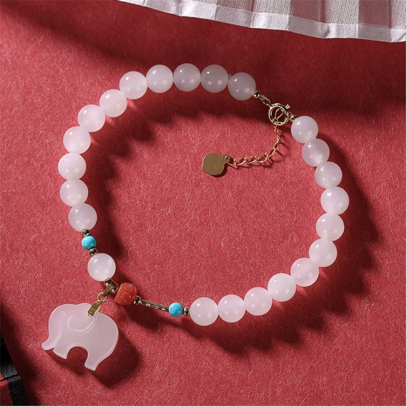 

Uglyless Natural Jade Beads Bracelets for Women Hotan Jade Elephant Charms Bracelets Real 18K Gold Chains AU750 Fine Jewelry