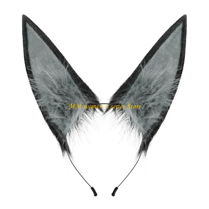 

Q39C легкий пушистый головной убор с кроличьими ушками, реалистичный дизайн, косплейер, шиньон для театральных представлений,