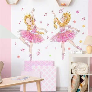 Công chúa và Thanh dán tường thiên nga cho phòng trẻ em đẹp ba lê múa ba lê múa ba lê con bướm hình nền trang trí phòng trẻ em 9 Hình nền tường bán hàng chính của phụ nữ - №5