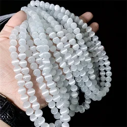 Fctory Price Natural Moon Stone Beads White Cat Eye Round Loose Beads 4/6/8/10/12mm Jewelry Making DIY Bracelet 15