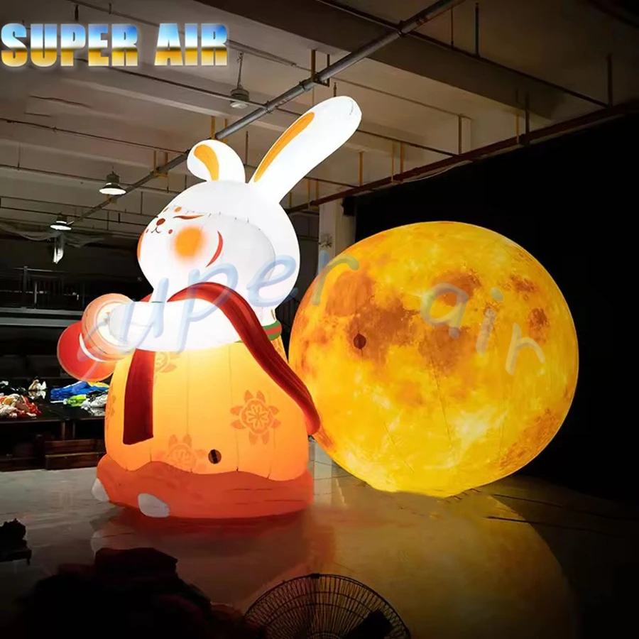 Wholse clebrate the Mid-Autumn festival inflatable rabbit in the moon for decoration