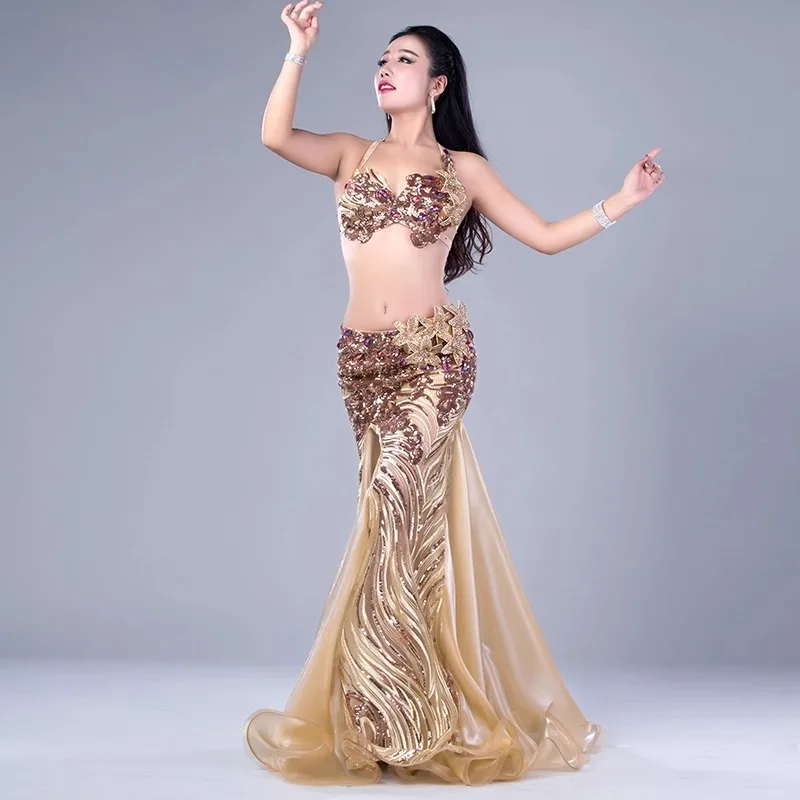 Customized Belly Dance Performance Costume Eastern Women's Performance Skirt Set Belly Dancing Bra 2Pcs