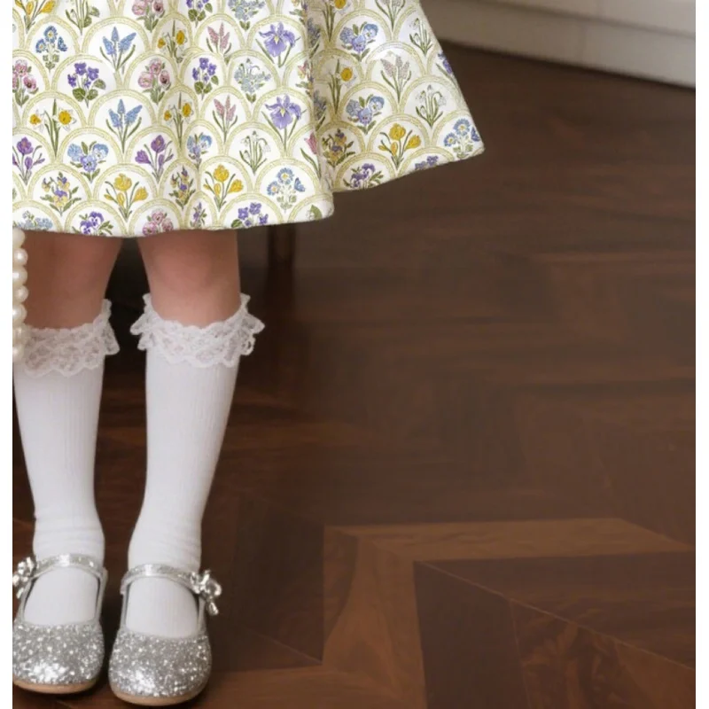 2025 Spring & Autumn New Style Hot Selling Fashionable Bestsellers Girls Idyllic、Artistic Floral Dress