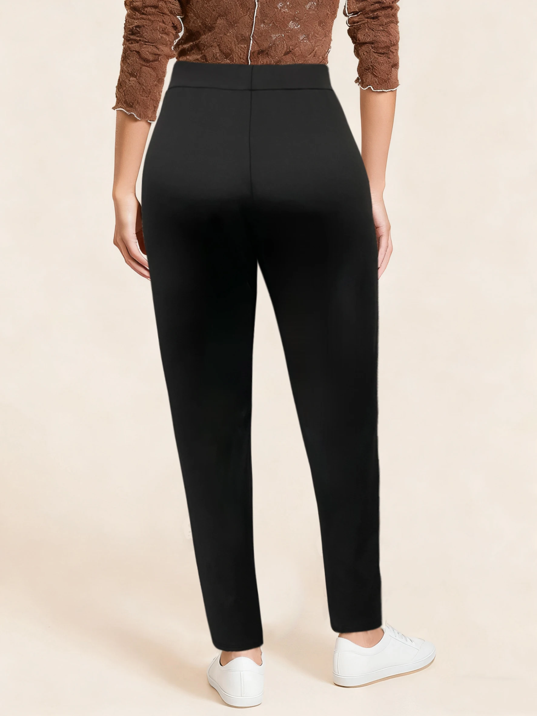 2025 Pantaloni a matita alla moda da donna Vita regolare Comodo dimagrante Nero Abbigliamento casual quotidiano da ufficio