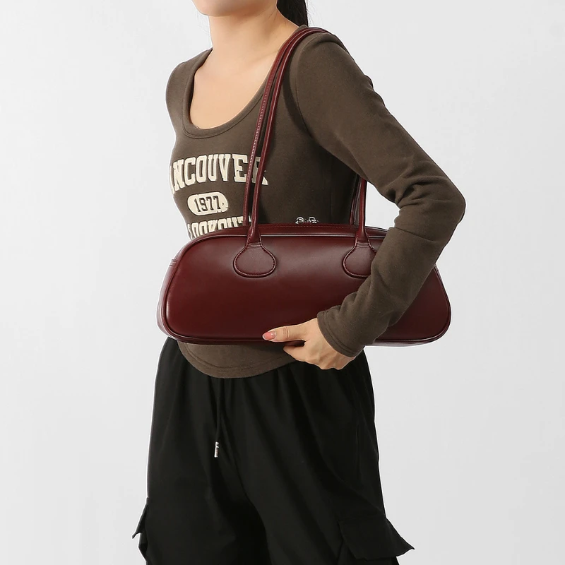 Jonlily Women PU Shoulder Bag Female Fashion Handbag Totes Retro High Capacity Underarm Bag Commuter Bag Daybag Purse -KG1448