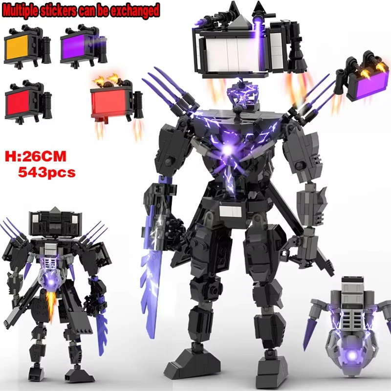 MOC Skibidi – ensemble de blocs de construction de toilettes, Titan Speakerman Cameraman Tvman, briques, modèle de jouets pour enfants, cadeaux d'anniversaire du nouvel an