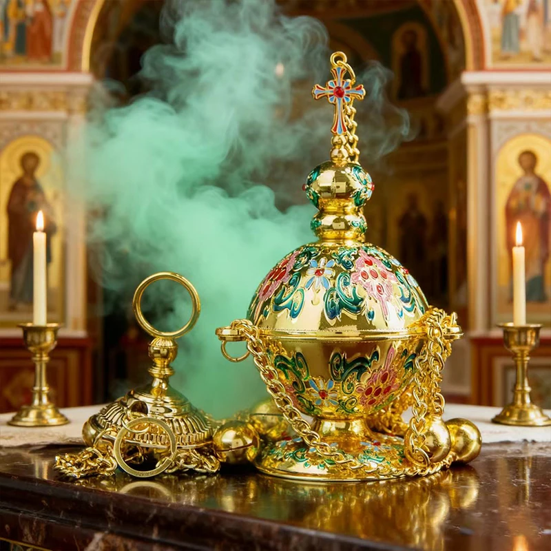 New 2026 Orthodox Incense Burner and Wall Hook Set Religion Gift & Decor Church Incense Burner Supplier Home Censer Decoration