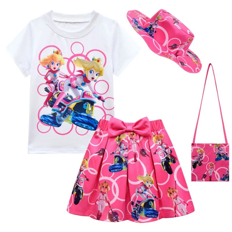 여름 옷 소녀 Gabbys T 셔츠 스커트 세트 Gabby 고양이 카니발 할로윈 코스프레 의상 생일 파티 의류