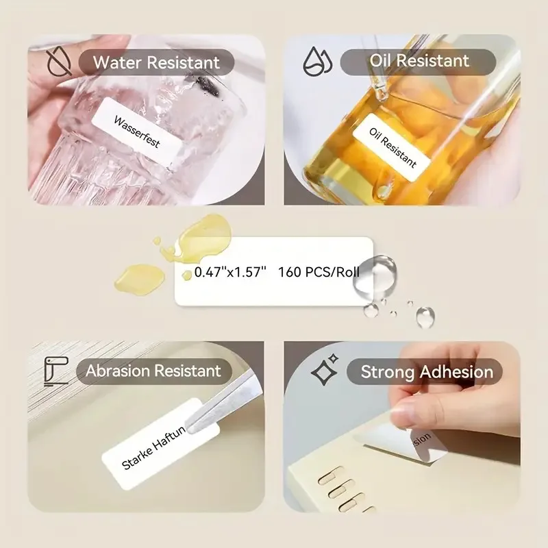 6 لفات 12 × 40 مم شريط ملصقات أبيض متعدد المقاسات - طابعة حرارية P15 ملصقات شفافة للمستودع/المكتب/المدرسة، ملصقات عيد الميلاد #5