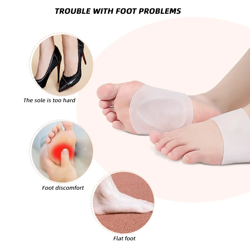 10pieces=5pairs Bunions Corrector Shoe Cushions Insoles Plantar Fasciitis Pain Relief Flat Feet Silicone Gel Arch Support Pads