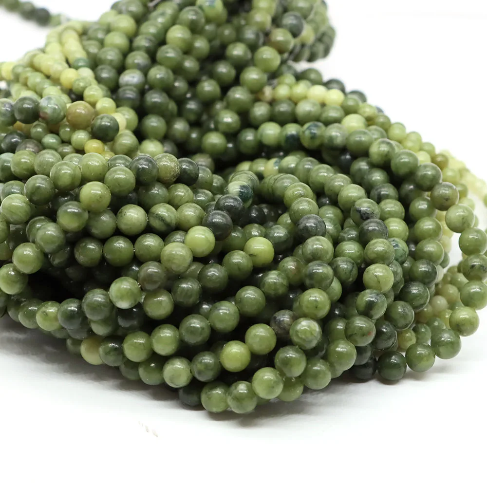 4 6 8 10mm Green Southern Jade Beads Natural Stone Beads for Jewelry Making DIY Bracelet Necklace Jewelry Accessories