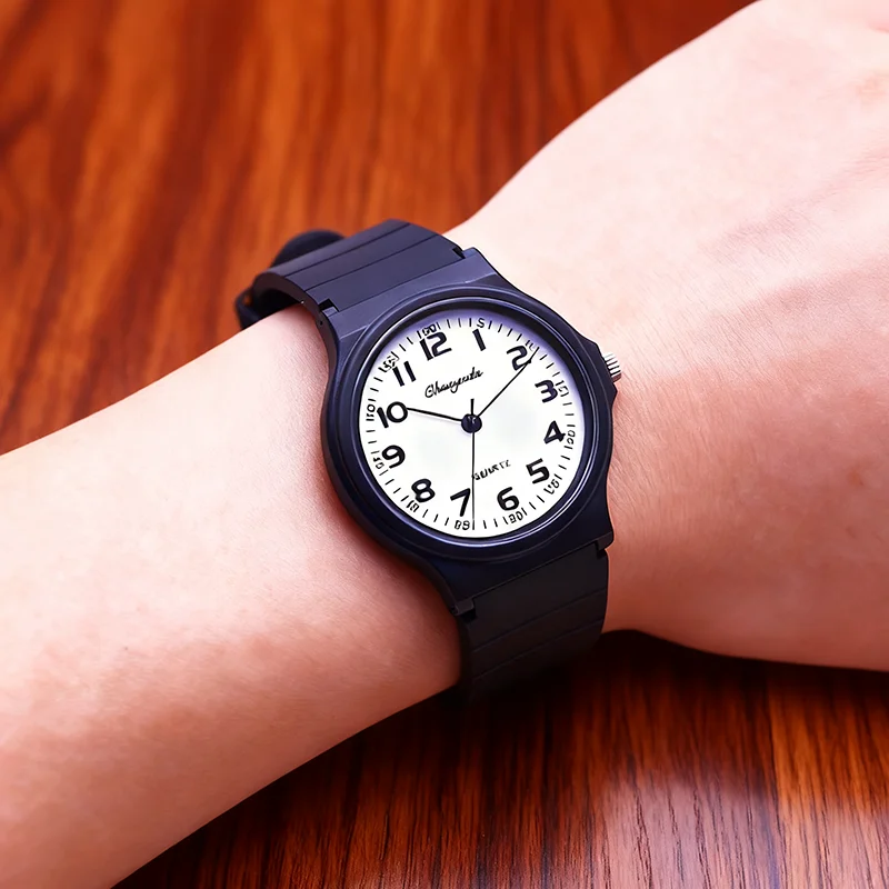 2026 child children boys girls  Primary school students rubber jelly color simple clear number quartz watches kids gifts watches